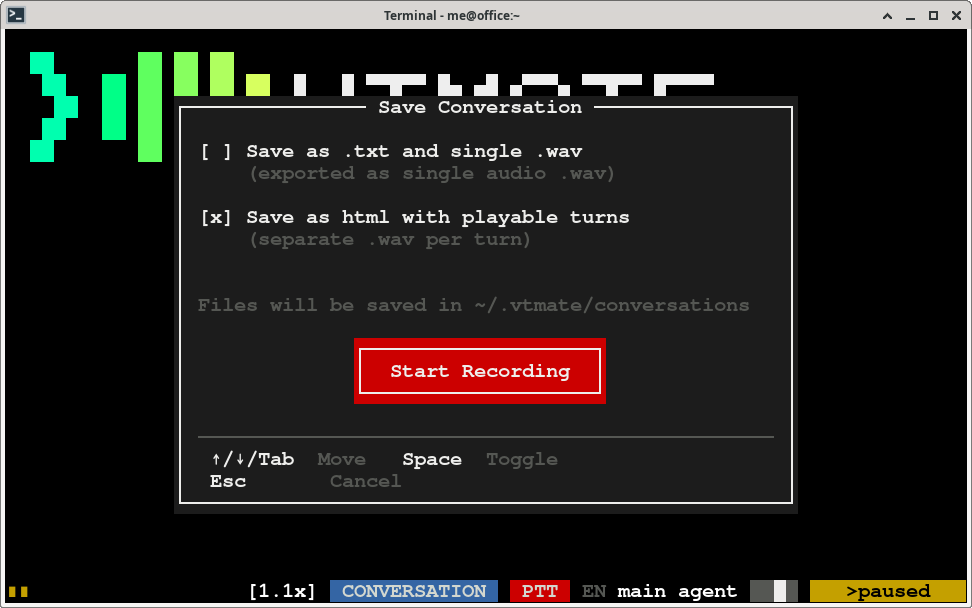 Control+E popup, about to start recording