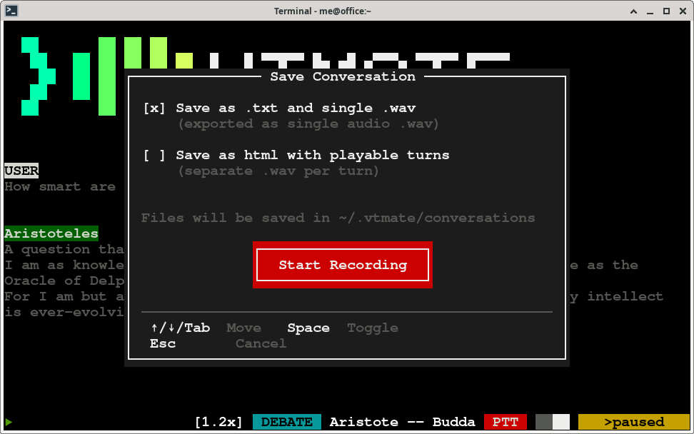 Control+E popup, about to start recording